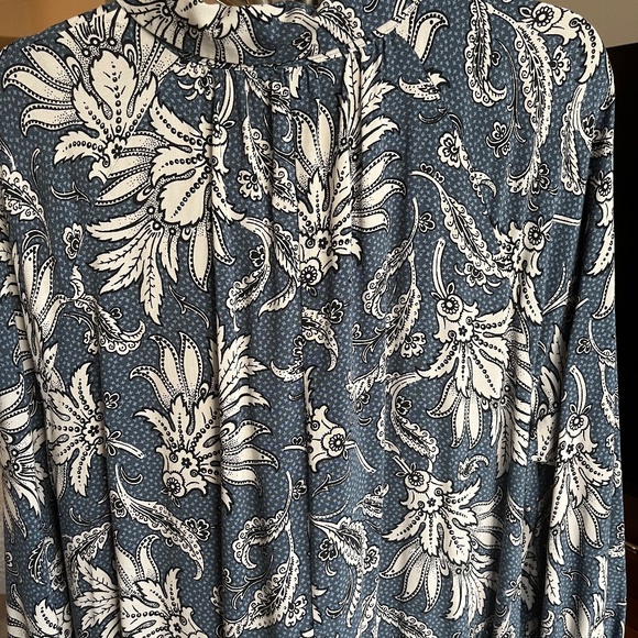 Button up drop waist dress, paisley like print - Picture 4 of 10